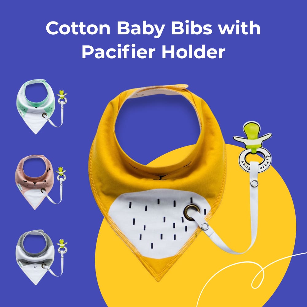 Goodbye to Mess at Mealtime: Meet the Cotton Baby Bibs with Pacifier Holder! 